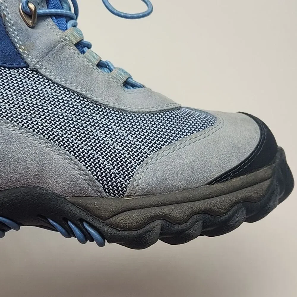 LL Bean Boots Blue Suede Thinsulate Winter Hiking Ankle Toggle Size 4 Kids Youth